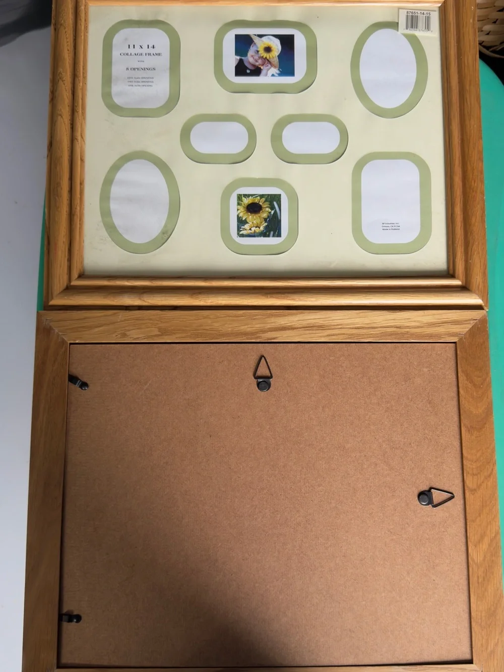 Set of 2 11x14 Collage Picture Frames 8 Openings Wood Look Floral New
